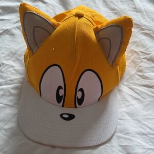 Yellow Cap with Cartoon Ears and Eyes